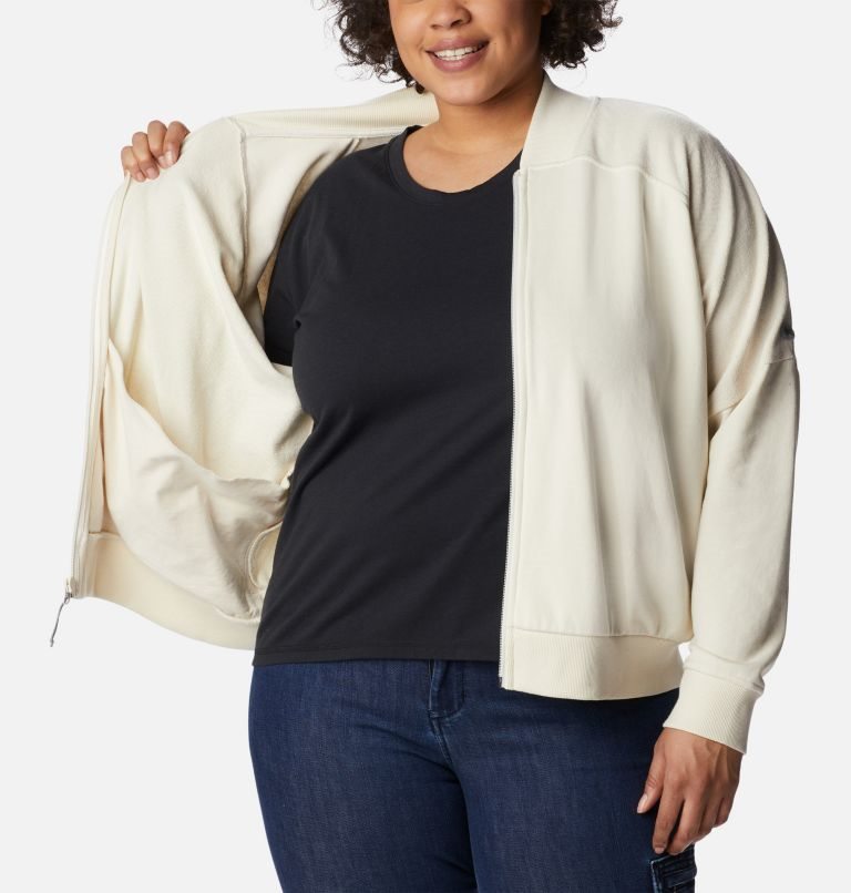 Jacheta Columbia Lodge French Terry Full Zip Dama Albi | Plus Size CW91ZA870